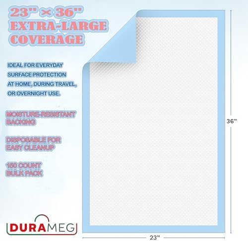 Close up view of the soft white non woven top layer of Durameg underpads.