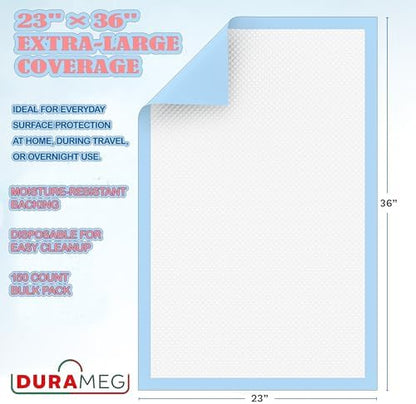 Close up view of the soft white non woven top layer of Durameg underpads.