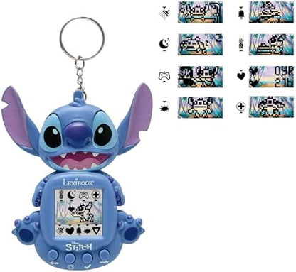 Lexibook interactive virtual pet toy showing the electronic learning system interface and digital pet care icons.