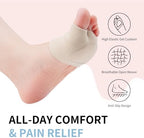 Two pairs of breathable gel cushions for Morton's neuroma treatment.