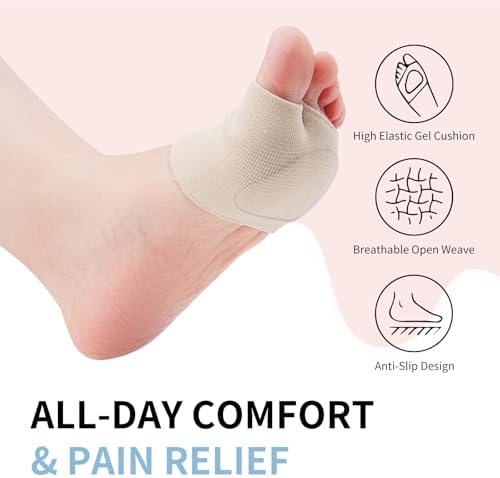 Two pairs of breathable gel cushions for Morton's neuroma treatment.
