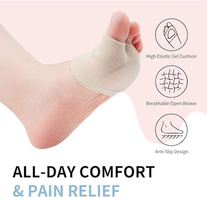 Two pairs of breathable gel cushions for Morton's neuroma treatment.