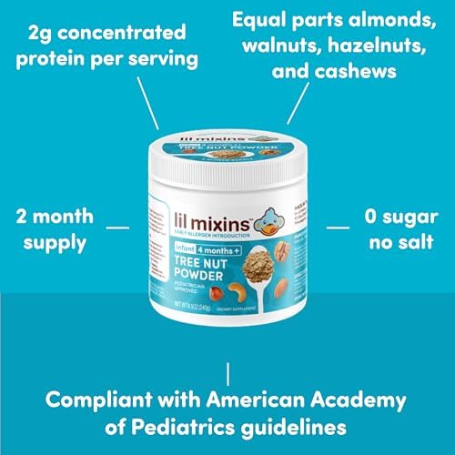 Lil Mixins baby allergen introduction supplement jar side label