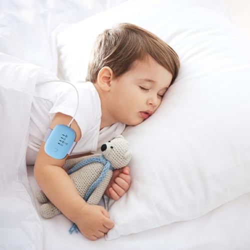 Tobiwibby bedwetting alarm flashing blue light and vibrating to alert deep sleepers.