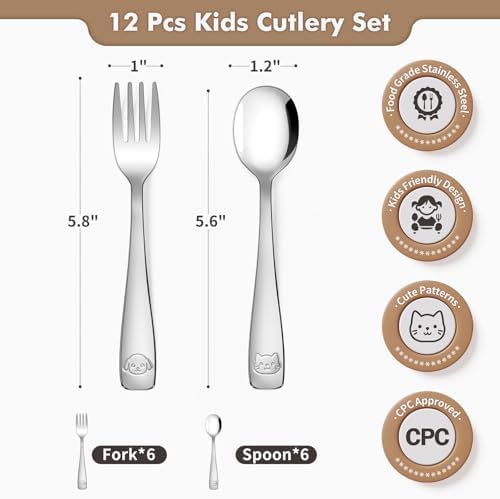 Drkio kids silverware set with animal motifs on handles