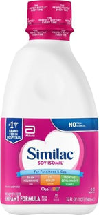 Authentic imported Similac soy baby formula bottle back label showing ingredients list