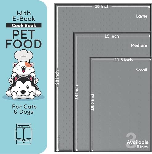 Pethappily non-slip silicone pet feeding mat