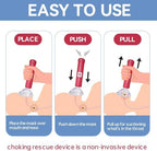 Lightweight red protective pouch for choking rescue device