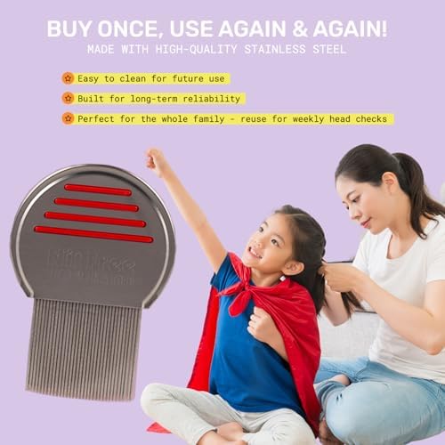 Imported fine tooth head combs for effective nit and egg removal.