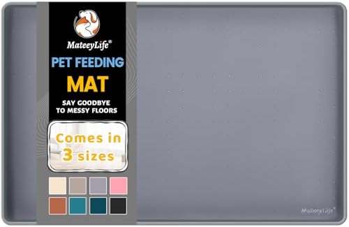 MateeyLife Waterproof Pet Feeding Mat Raised Lip Detail