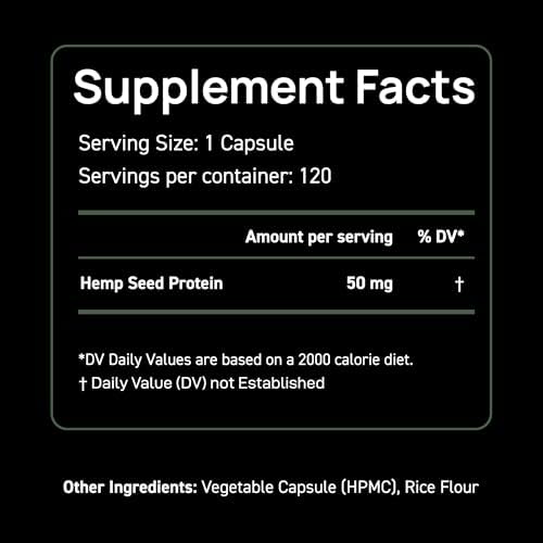 Phytokann US made hemp oil capsules ingredient facts display