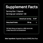 Phytokann US made hemp oil capsules ingredient facts display