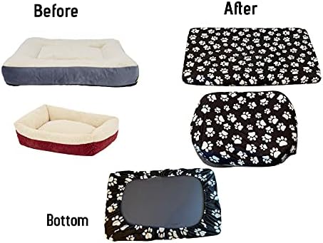 Water resistant dog bed cover showing elasticized bottom security