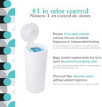 PurePail classic diaper pail lid open showing charcoal filter