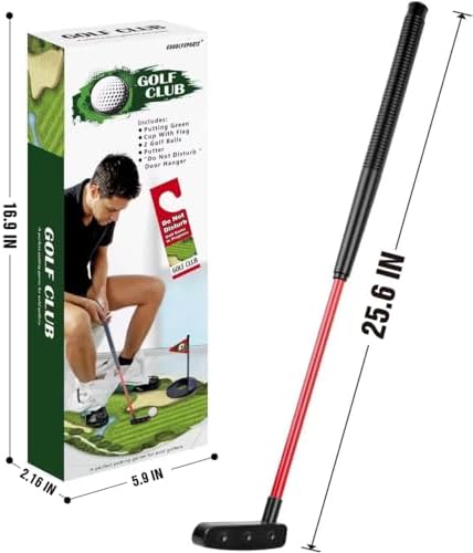 Goodlysports novelty golf game set laid out flat to show all included components for premium adult joke gifting.
