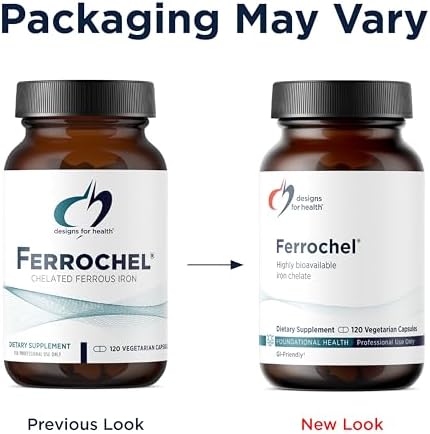 Designs for Health Ferrochel 27mg supplement facts and ingredient list label view