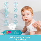 Ioly's pure water baby wipes compact travel pack back view