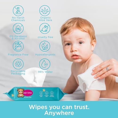 Ioly's pure water baby wipes compact travel pack back view