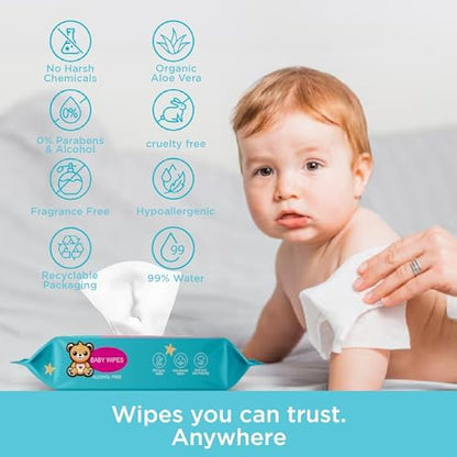 Ioly's pure water baby wipes compact travel pack back view