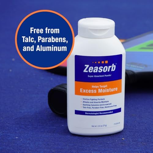 Close up of Zeasorb odor control technology powder for athletic moisture protection.