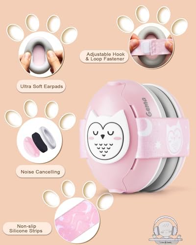 Lilian & Gema 2-in-1 baby earmuffs with comfortable stretchy band
