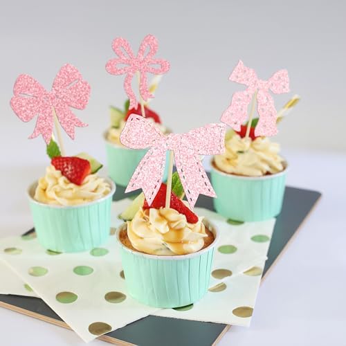 High quality card stock bow cake toppers