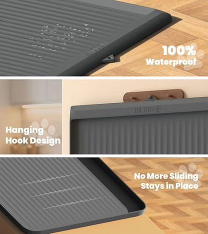 Hicooi silicone mat showing diversion grooves for spill control