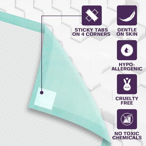 PureNexus Health waterproof chux pads spread flat on a mattress surface