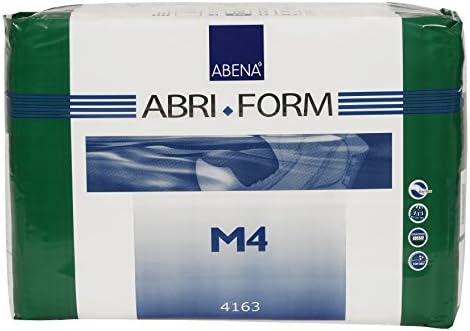 Side view of Abena Abri-Form level four medium size fourteen count packaging highlighting European quality certification.