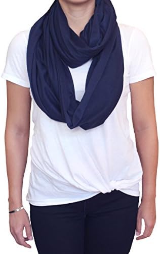 Side view showing full coverage of nursing scarf while breastfeeding