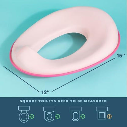 Todays Kids child toilet seat reducer placed on a standard round toilet