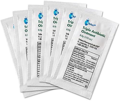 Globe first aid kit antibiotic ointment individual packets display layout
