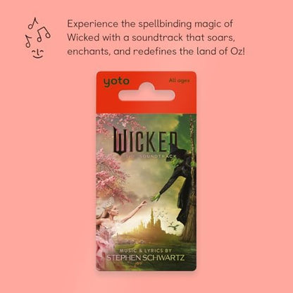 Wicked soundtrack audio card being inserted into a Yoto player.