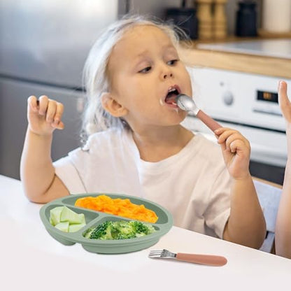 Toddler fork with colorful non-slip silicone handle