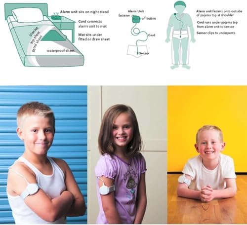 STEHEALTH bedwetting monitor attached to an adjustable armband for kids.