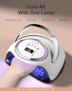 Pushujia 288W nail dryer showing top panel and timer buttons