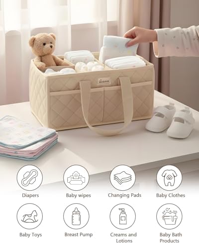 Baobrava diaper caddy being used as a car travel organizer