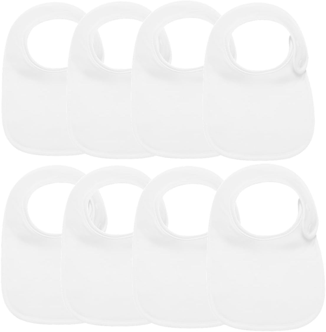 Lazyrhino 8 pack unisex adjustable baby bibs front view