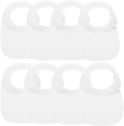 Lazyrhino 8 pack unisex adjustable baby bibs front view
