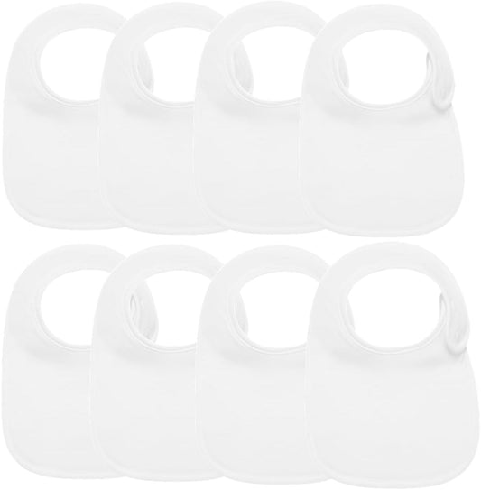 Lazyrhino 8 pack unisex adjustable baby bibs front view