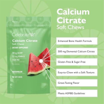 Close up of Celebrate Vitamins melon flavored soft chew supplement