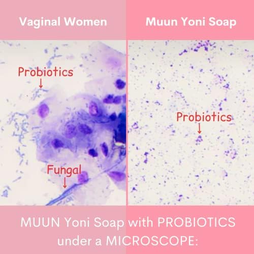 Organic plant-based ingredients list for Muun strawberry feminine hygiene soap.
