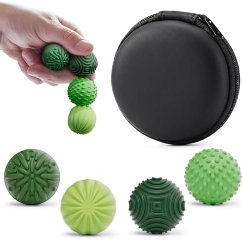 Silicone Magnetic Balls Fidget Toys for Adults & Teens,4PCS Stress Relief Sensory Toys for Autism ADHD Anxiety,Fun Textures Gadgets,Office Desk Toy,Stocking Stuffers for Women Men Teen Gift - Image 2