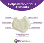 MARS Wellness foot pads for metatarsalgia and turf toe relief application.