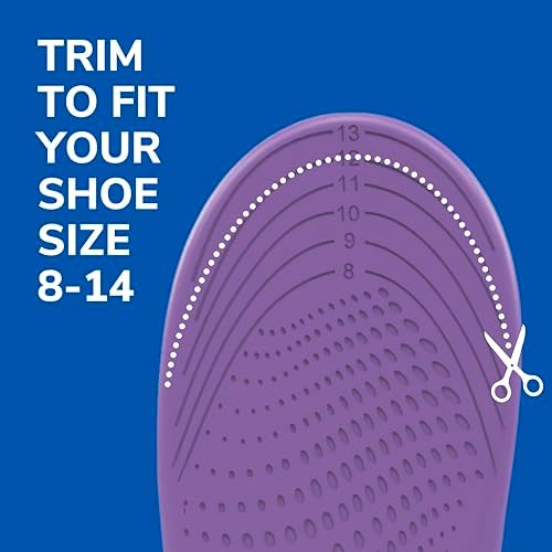 Authentic imported Dr. Scholl's foam insoles for muscle fatigue relief.