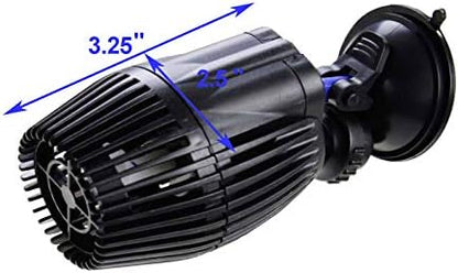 AQUANEAT submersible water pump two pack side view with suction cup mounts attached.