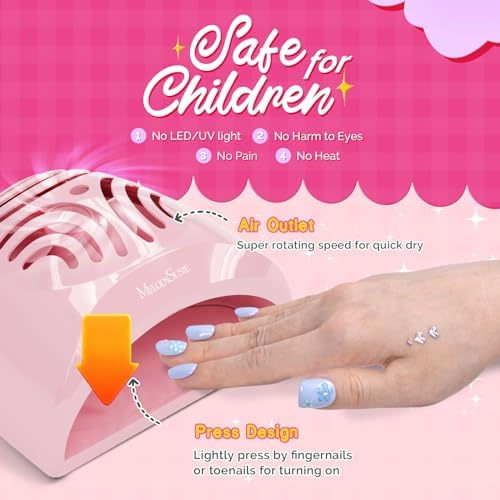 Child using MelodySusie portable nail dryer