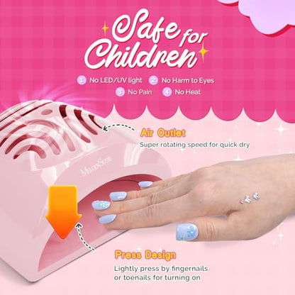 Child using MelodySusie portable nail dryer