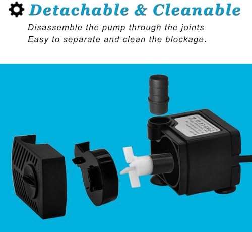 DOMICA submersible pump dimensions display