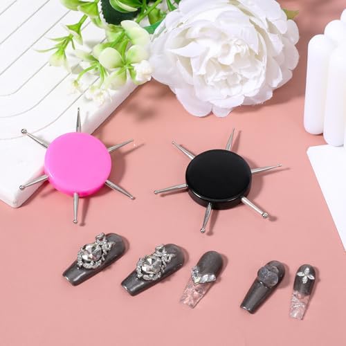 Pink and black nail art dotting pens for precision design